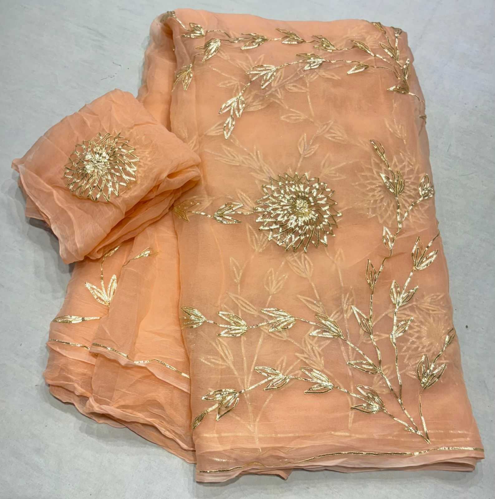 YNF CHIFFON RIN152 NSD80 SAREES WHOLESALE CHIFFON GOTA PATTI BUTTA SAREES MANUFACTURER