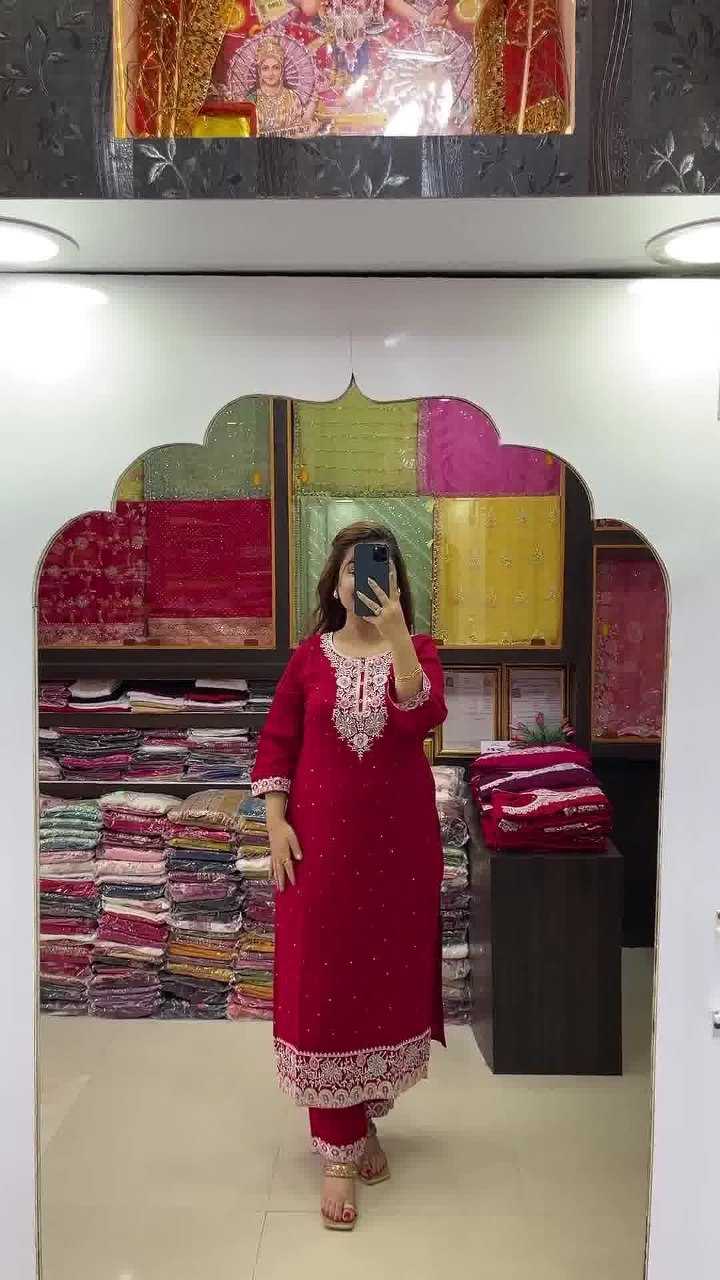 YNF CHINON KESH164 G72 SUITS & DRESSES WHOLESALE EMBROIDRY LADIES LONG KURTI RED SALWAR SUITS MANUFACTURE - Deevit International