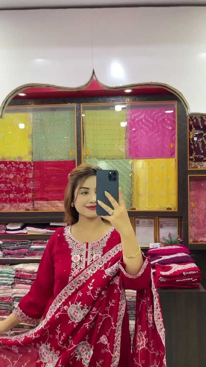 YNF CHINON KESH164 G72 SUITS & DRESSES WHOLESALE EMBROIDRY LADIES LONG KURTI RED SALWAR SUITS MANUFACTURE - Deevit International