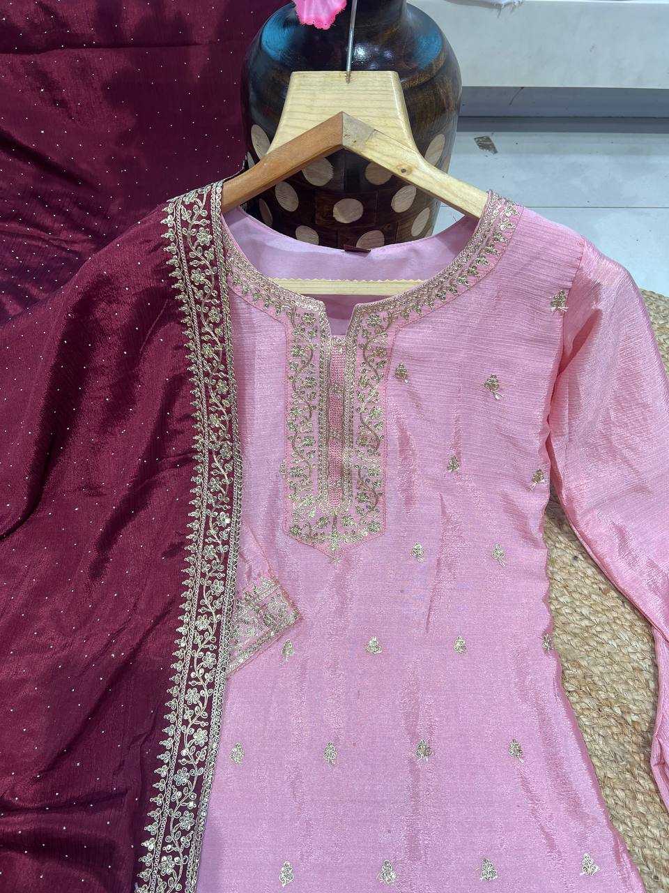 YNF CHINON KESH164 G76 SUITS & DRESSES WHOLESALE EMBROIDERY LONG KURTI PINK SALWAR SUITS MANUFACTURE - Deevit International