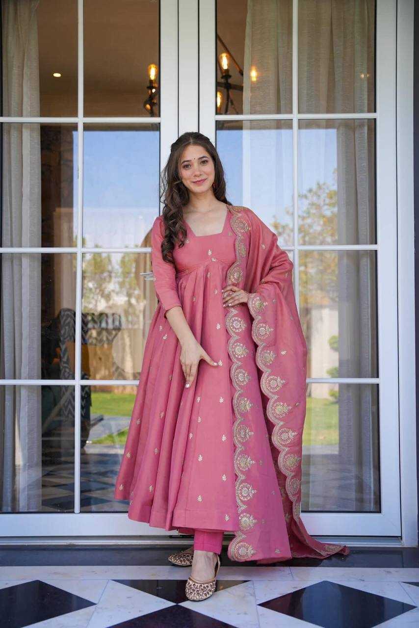 YNF CHINON KESH232 985 GOWNS WHOLESALE EMBROIDERY ANARKALI SILK FANCY GOWNS MANUFACTURER - Deevit International