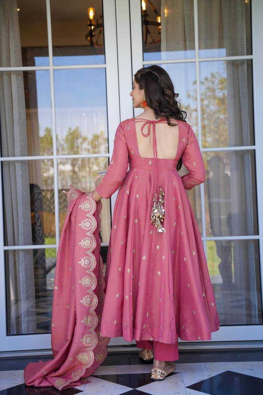 YNF CHINON KESH232 985 GOWNS WHOLESALE EMBROIDERY ANARKALI SILK FANCY GOWNS MANUFACTURER - Deevit International