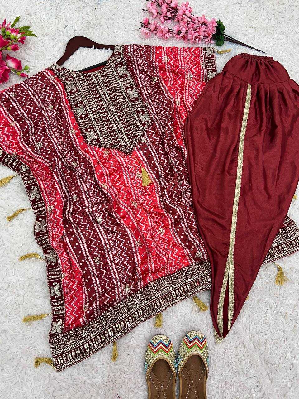 YNF CHINON SILK KESH123 5207 KURTIS WHOLESALE EMBROIDERED KAFTAN SILK KURTIS MANUFACTURER