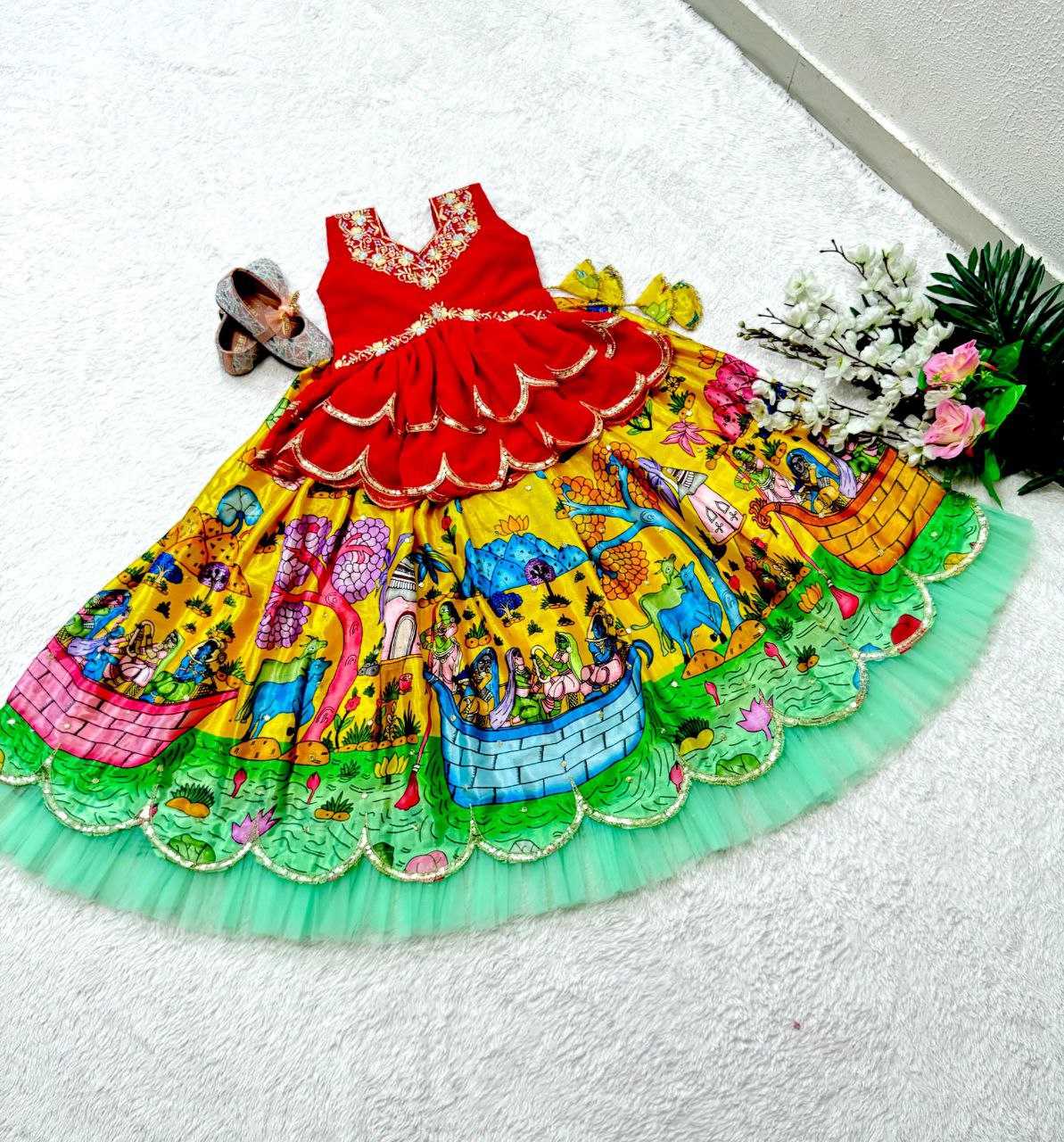 YNF CHINON SILK KESH168 MNT40 KIDS WEAR WHOLESALE KIDS LEHENGA KIDS TRADITIONAL OUTFITS KIDS LEHENGA CHOLI KIDS FESTIVE WEAR KIDS WEDDING OUTFITS MANUFACTURER