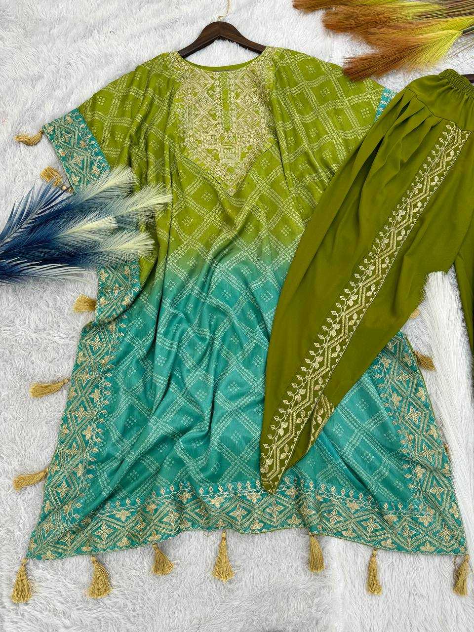 YNF CHINON SILK KESH228 564 SUITS & DRESSES WHOLESALE LADIES SILK DHOTI SALWAR EMBROIDERY KAFTAN SUITS MANUFACTURE - Deevit International