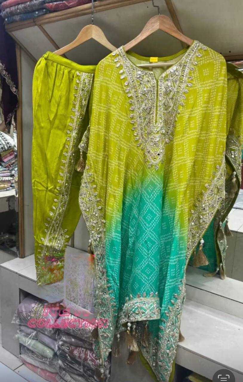 YNF CHINON SILK KESH228 564 SUITS & DRESSES WHOLESALE LADIES SILK DHOTI SALWAR EMBROIDERY KAFTAN SUITS MANUFACTURE - Deevit International