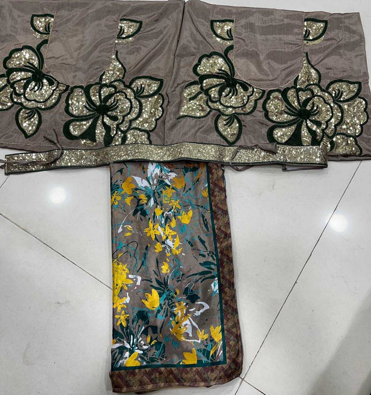 YNF CHINON SILK RIN108 1687 SAREES WHOLESALE SEQUENCE PRINTED SAREE WITH BELT SILK SAREES MANUFACTURER - Deevit International