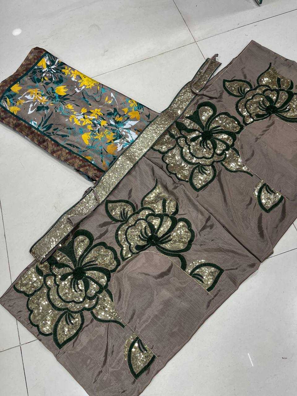 YNF CHINON SILK RIN108 1687 SAREES WHOLESALE SEQUENCE PRINTED SAREE WITH BELT SILK SAREES MANUFACTURER - Deevit International