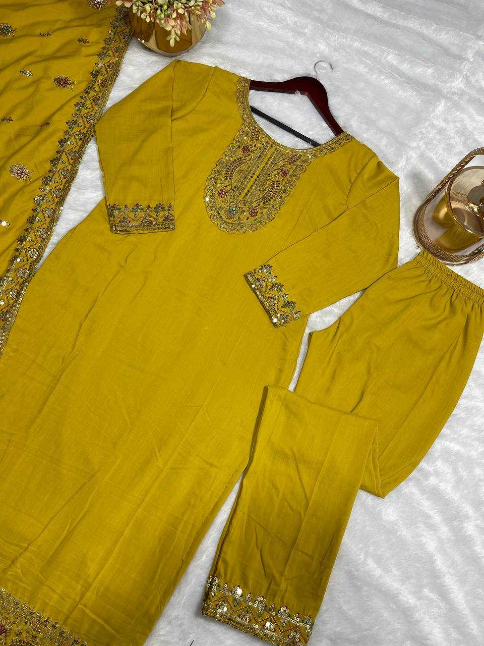 YNF COTTON KESH227 1001 SUITS & DRESSES WHOLESALE LADIES EMBROIDERY COTTON LONG KURTIS YELLOW SALWAR SUITS MANUFACTURER