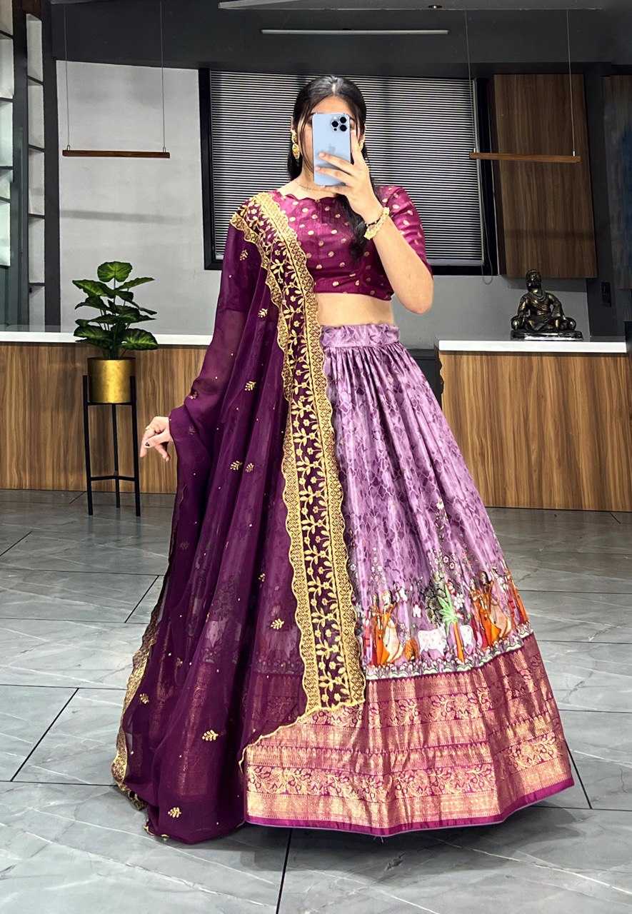 YNF DOLA SILK RIN119 7110 LEHENGAS WHOLESALE FANCY SILK WEDDING PRINTED LEHENGAS MANUFACTURER - Deevit International