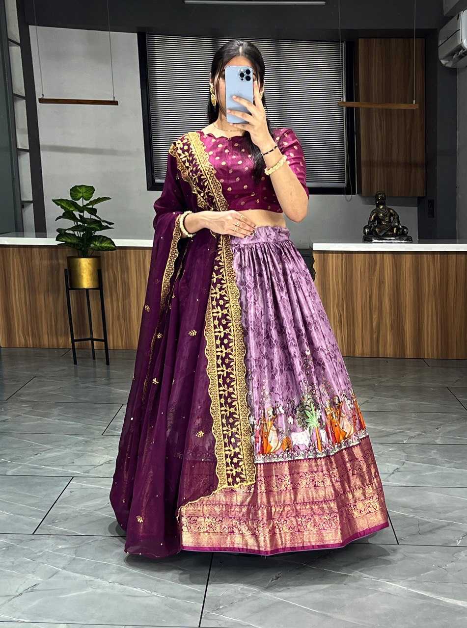 YNF DOLA SILK RIN119 7110 LEHENGAS WHOLESALE FANCY SILK WEDDING PRINTED LEHENGAS MANUFACTURER - Deevit International