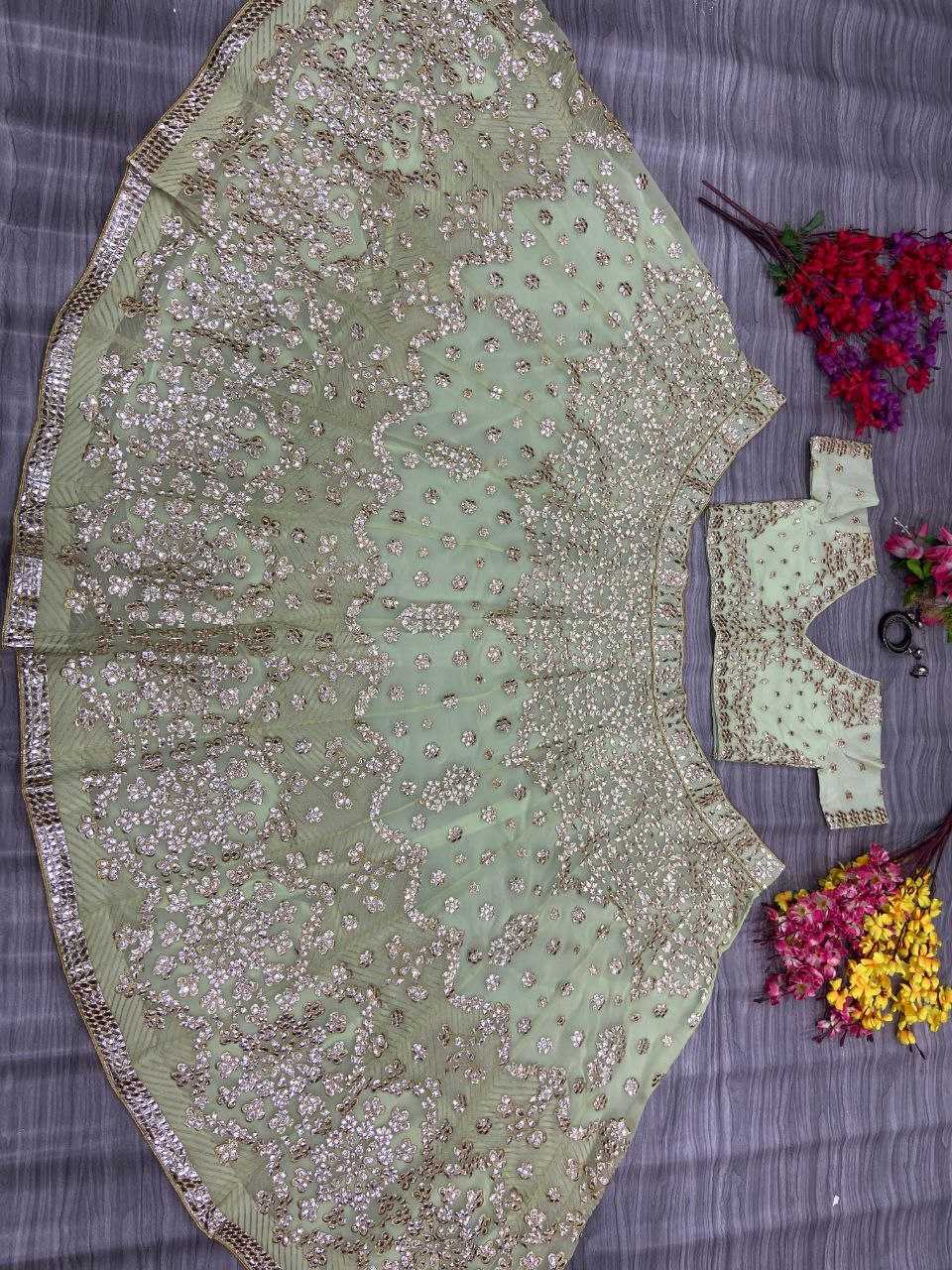 YNF FAUX GEORGETTE RIN121 1001 LEHENGAS WHOLESALE DESIGENR BRIDAL WEDDING GEORGETTE PECEPTION LEHENGAS MANUFACTURER - Deevit International