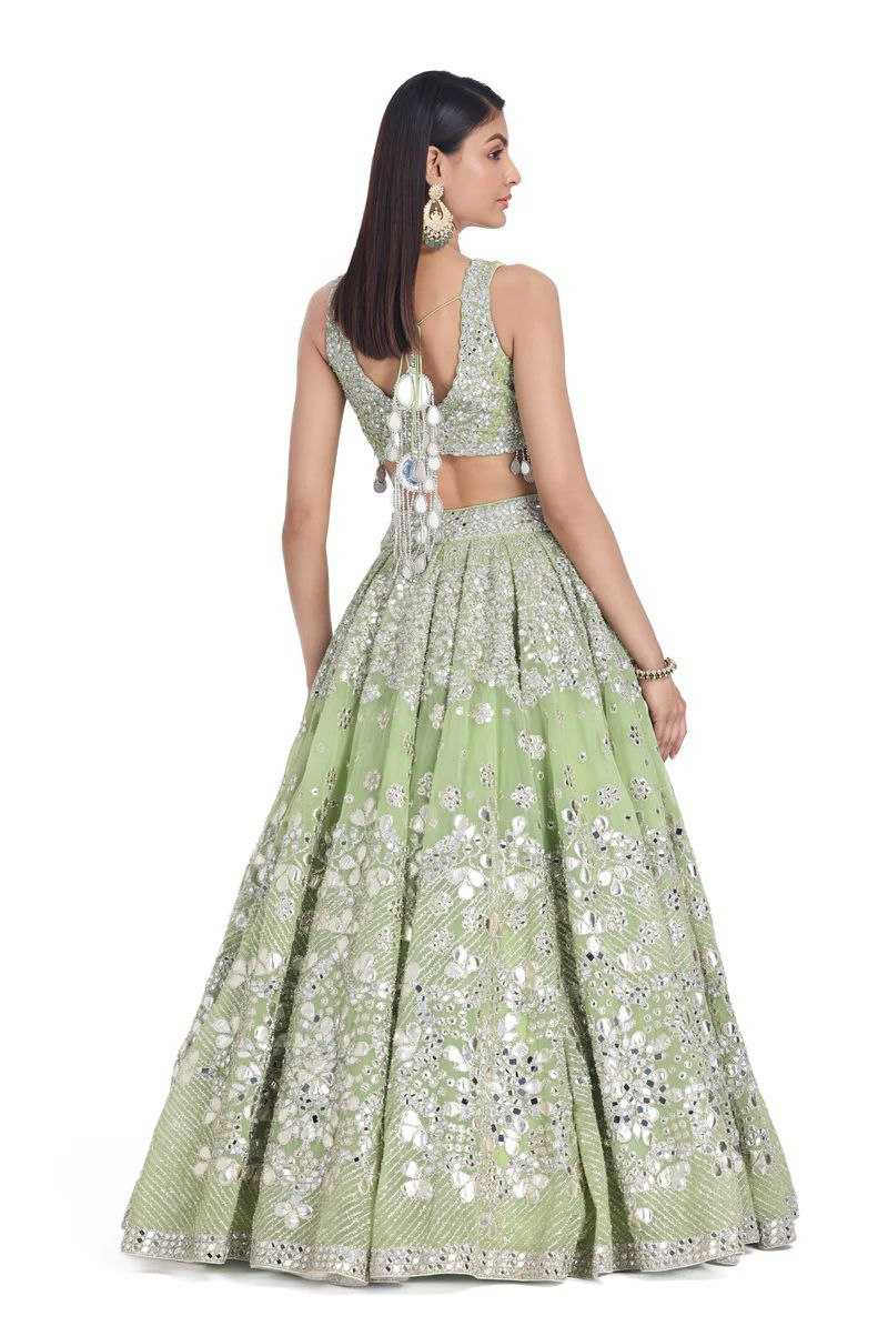 YNF FAUX GEORGETTE RIN121 1001 LEHENGAS WHOLESALE DESIGENR BRIDAL WEDDING GEORGETTE PECEPTION LEHENGAS MANUFACTURER - Deevit International