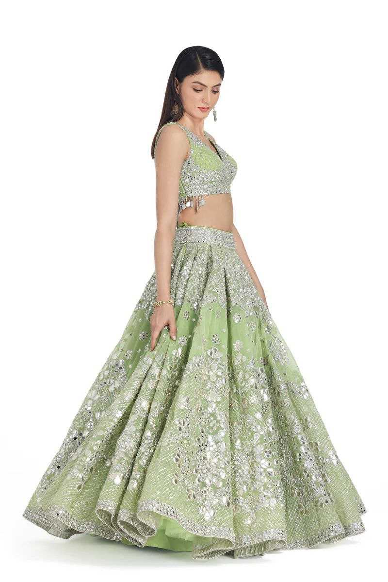 YNF FAUX GEORGETTE RIN121 1001 LEHENGAS WHOLESALE DESIGENR BRIDAL WEDDING GEORGETTE PECEPTION LEHENGAS MANUFACTURER - Deevit International