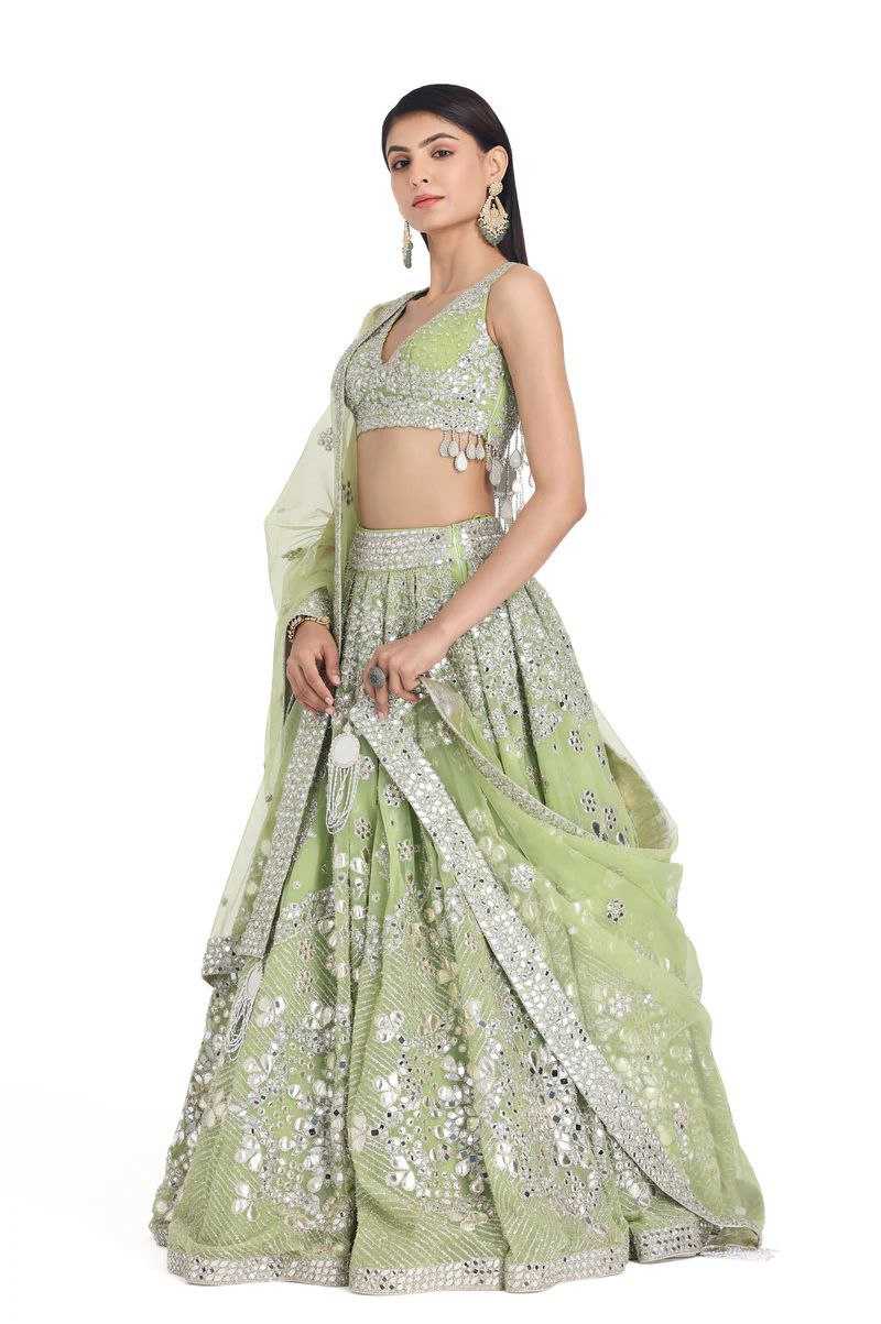 YNF FAUX GEORGETTE RIN121 1001 LEHENGAS WHOLESALE DESIGENR BRIDAL WEDDING GEORGETTE PECEPTION LEHENGAS MANUFACTURER - Deevit International