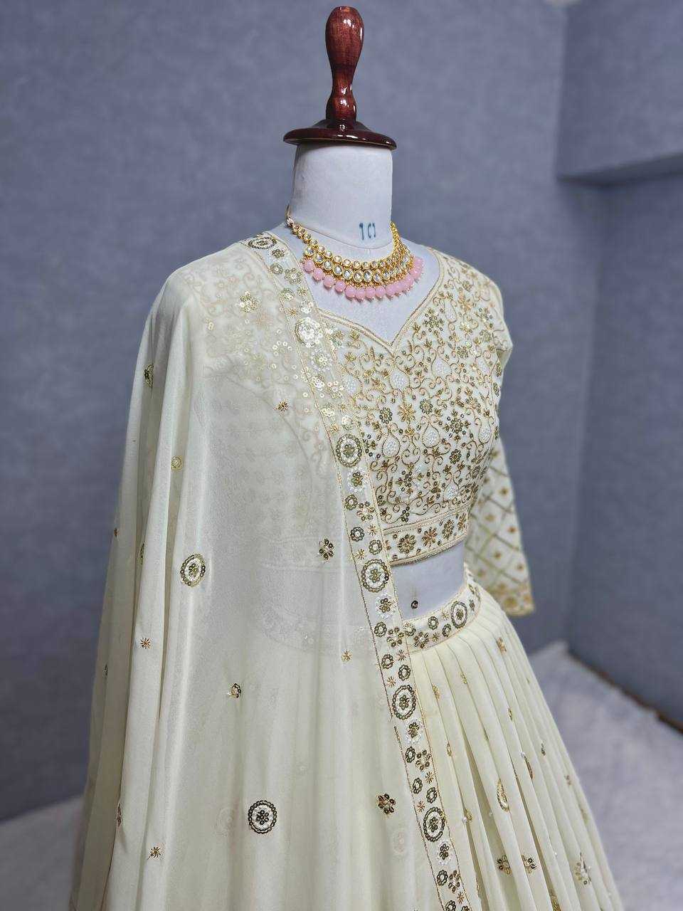 YNF GEORGETTE KESH228 551 LEHENGAS WHOLESALE DESIGENR GEORGETTE WEDDING EMBROIDERED WEDDING OUTFITS LEHENGAS MANUFACTURER - Deevit International