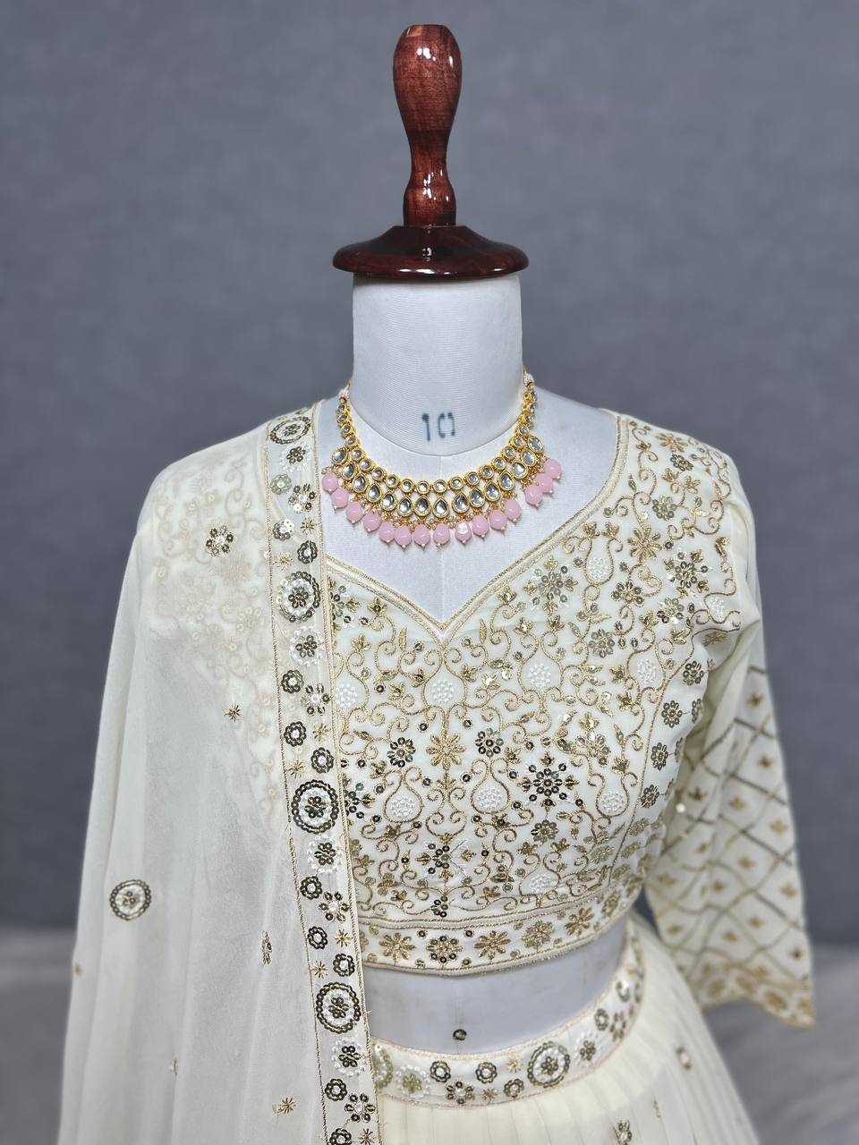 YNF GEORGETTE KESH228 551 LEHENGAS WHOLESALE DESIGENR GEORGETTE WEDDING EMBROIDERED WEDDING OUTFITS LEHENGAS MANUFACTURER - Deevit International