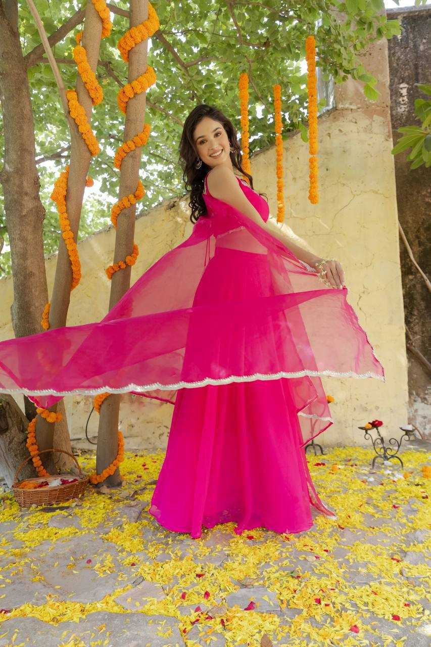 YNF GEORGETTE KESH232 904 LEHENGAS WHOLESALE FANCY GEORGETTE PINK LEHENGAS MANUFACTURER - Deevit International