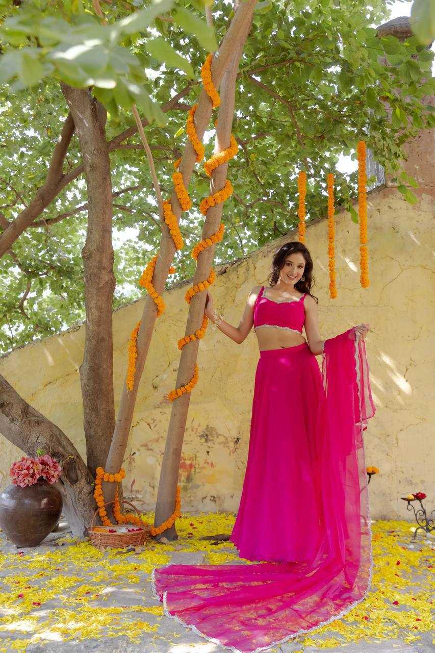 YNF GEORGETTE KESH232 904 LEHENGAS WHOLESALE FANCY GEORGETTE PINK LEHENGAS MANUFACTURER - Deevit International