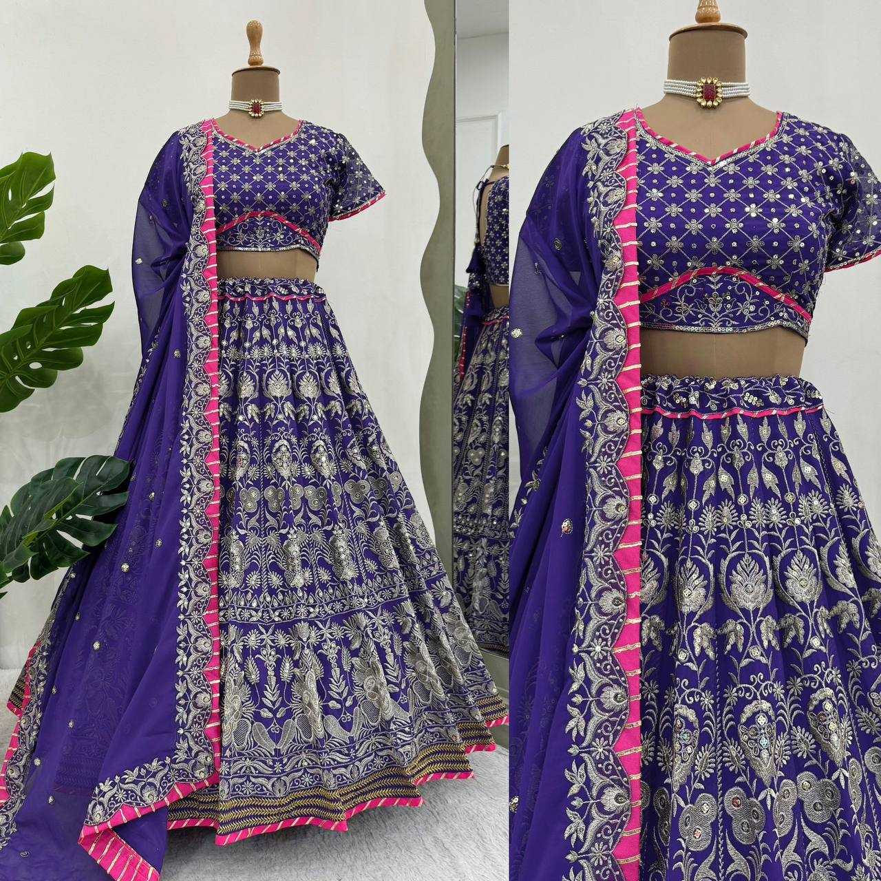 YNF GEORGETTE RIN162 305 LEHENGAS WHOLESALE WEDDING SEQUINS FANCY LEHENGAS MANUFACTURER