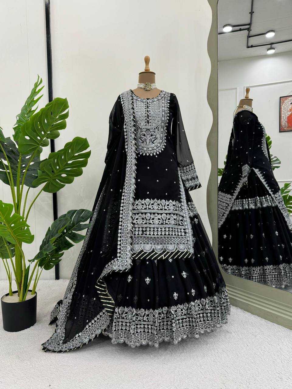 YNF GEORGETTE RIN169 5767 LEHENGAS WHOLESALE WEDDING SEQUINS FANCY LEHENGAS MANUFACTURER