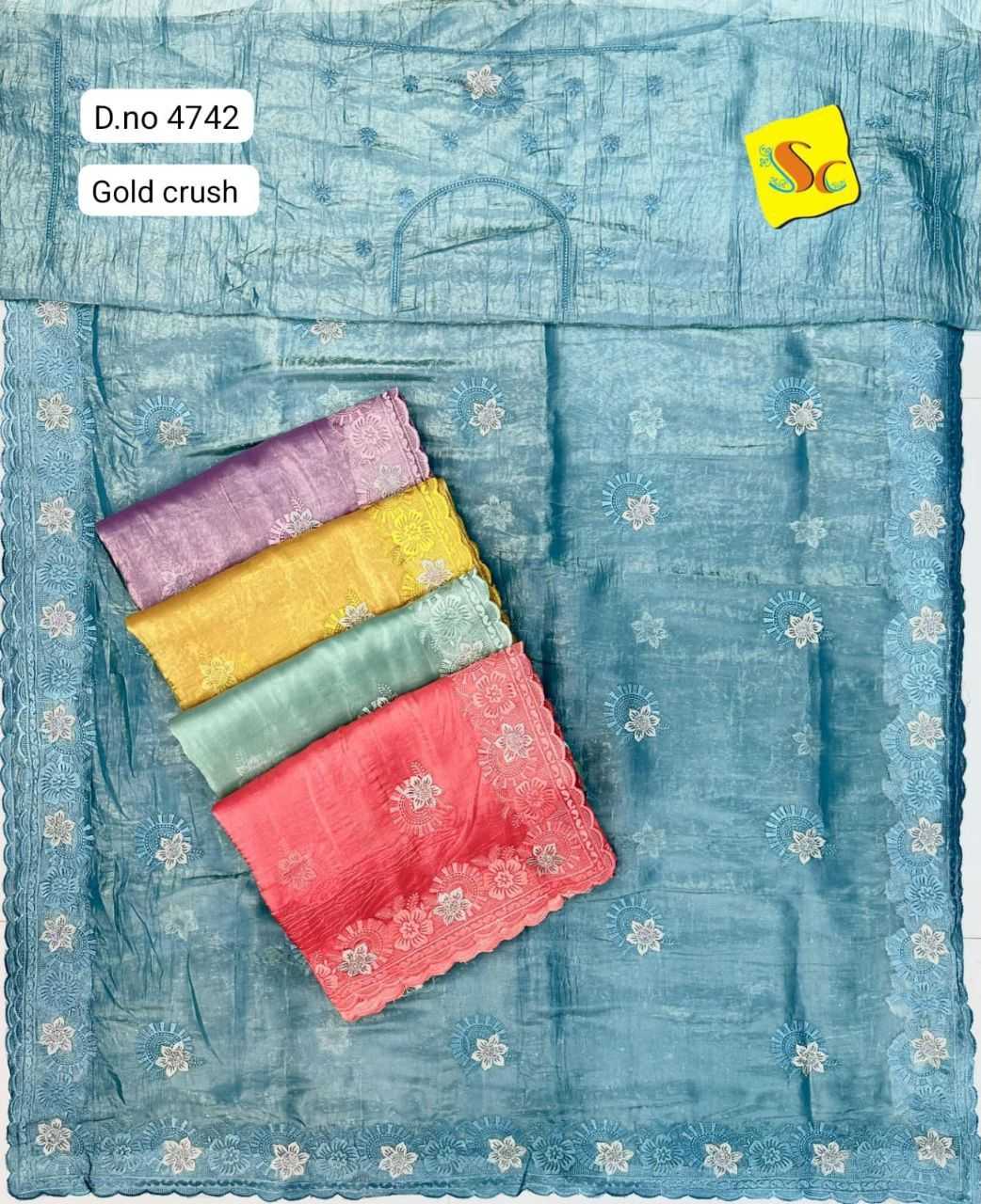 YNF GOLD CRUSH KESH114 4742 SAREES WHOLESALE DESIGNER STONE WEDDING PARTY WEAR SAREES MANUFACTURER - Deevit International