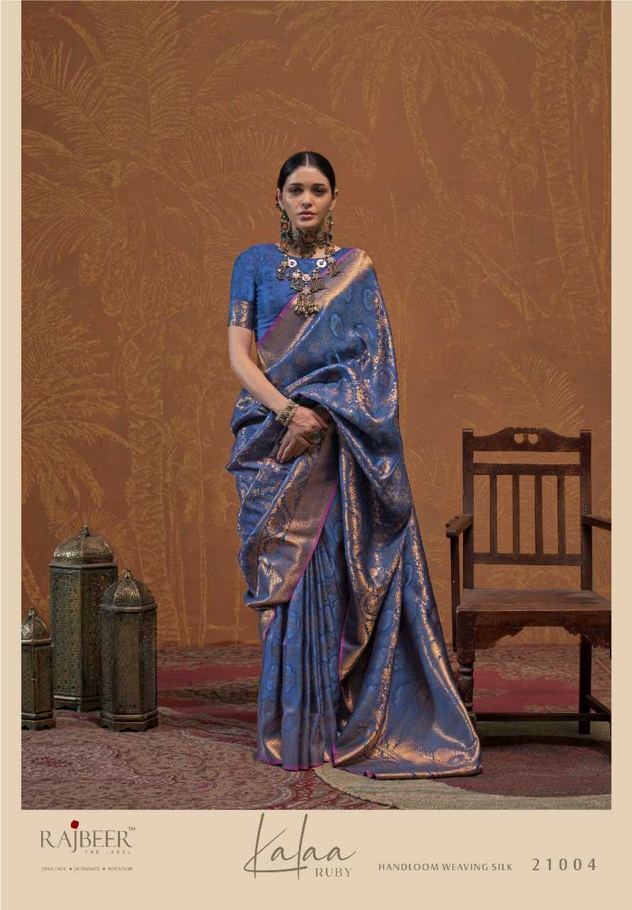 YNF HANDLOOM SILK RAJBEER KESH235 KALAA-RUBY CLOTHING BRANDS WHOLESALE SAREES MANUFACTURER - Deevit International