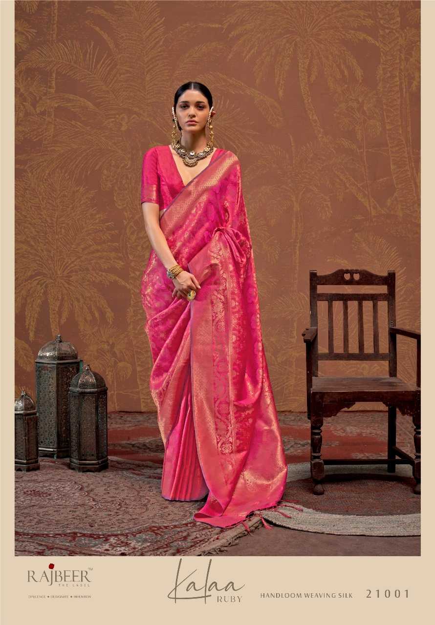 YNF HANDLOOM SILK RAJBEER KESH235 KALAA-RUBY CLOTHING BRANDS WHOLESALE SAREES MANUFACTURER - Deevit International