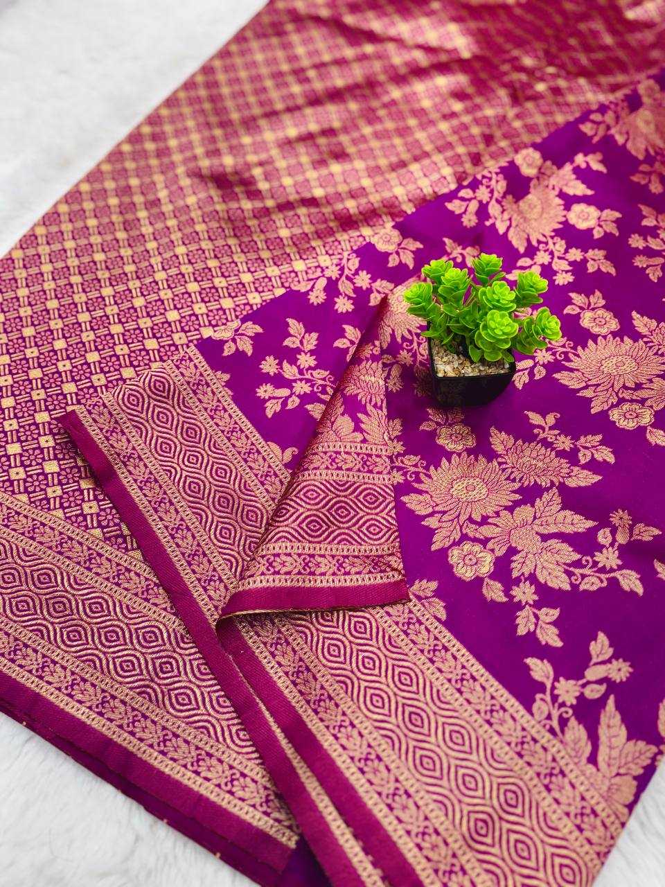 YNF LICHI SILK KESH162 VRT103 SAREES WHOLESALE ZARI BORDER SILK PURPLE SAREES MANUFACTURER - Deevit International