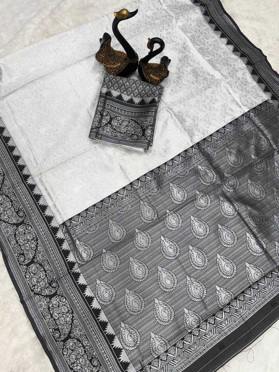 YNF LICHI SILK RIN179 767 SAREES WHOLESALE LADIES SILK ZARI BORDER WHITE SAREES MANUFACTURER - Deevit International