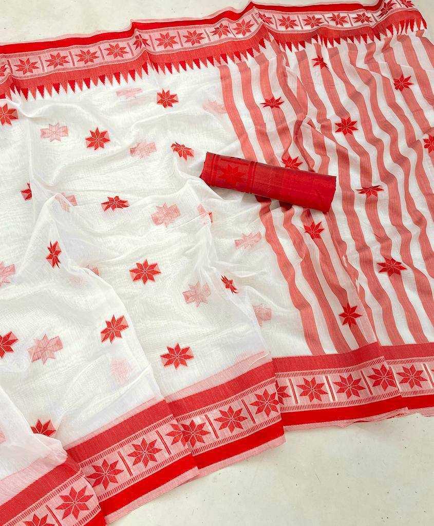 YNF LINEN RIN179 612 SAREES WHOLESALE PRINTED WHITE LINEN SAREES MANUFACTURER