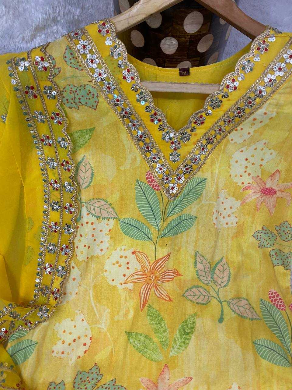 YNF MUSLIN KESH164 G60 SUITS & DRESSES WHOLESALE PRINTED LONG KURTI YELLOW SALWAR EMBROIDRY SUITS MANUFACTURE - Deevit International