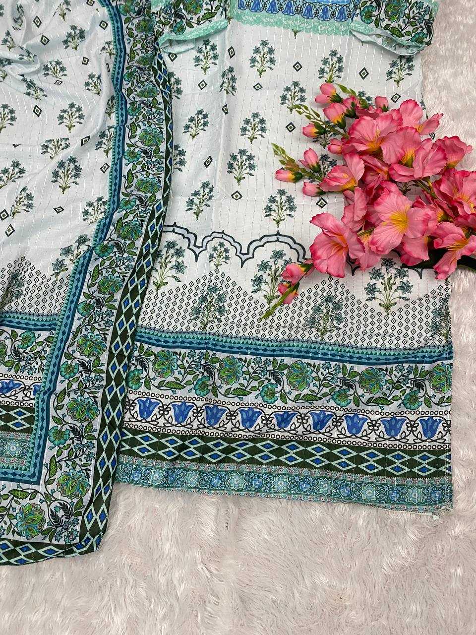 YNF MUSLIN KESH164 G63 SUITS & DRESSES WHOLESALE PRINTED LONG KURTI WHITE SALWAR SUITS MANUFACTURE - Deevit International