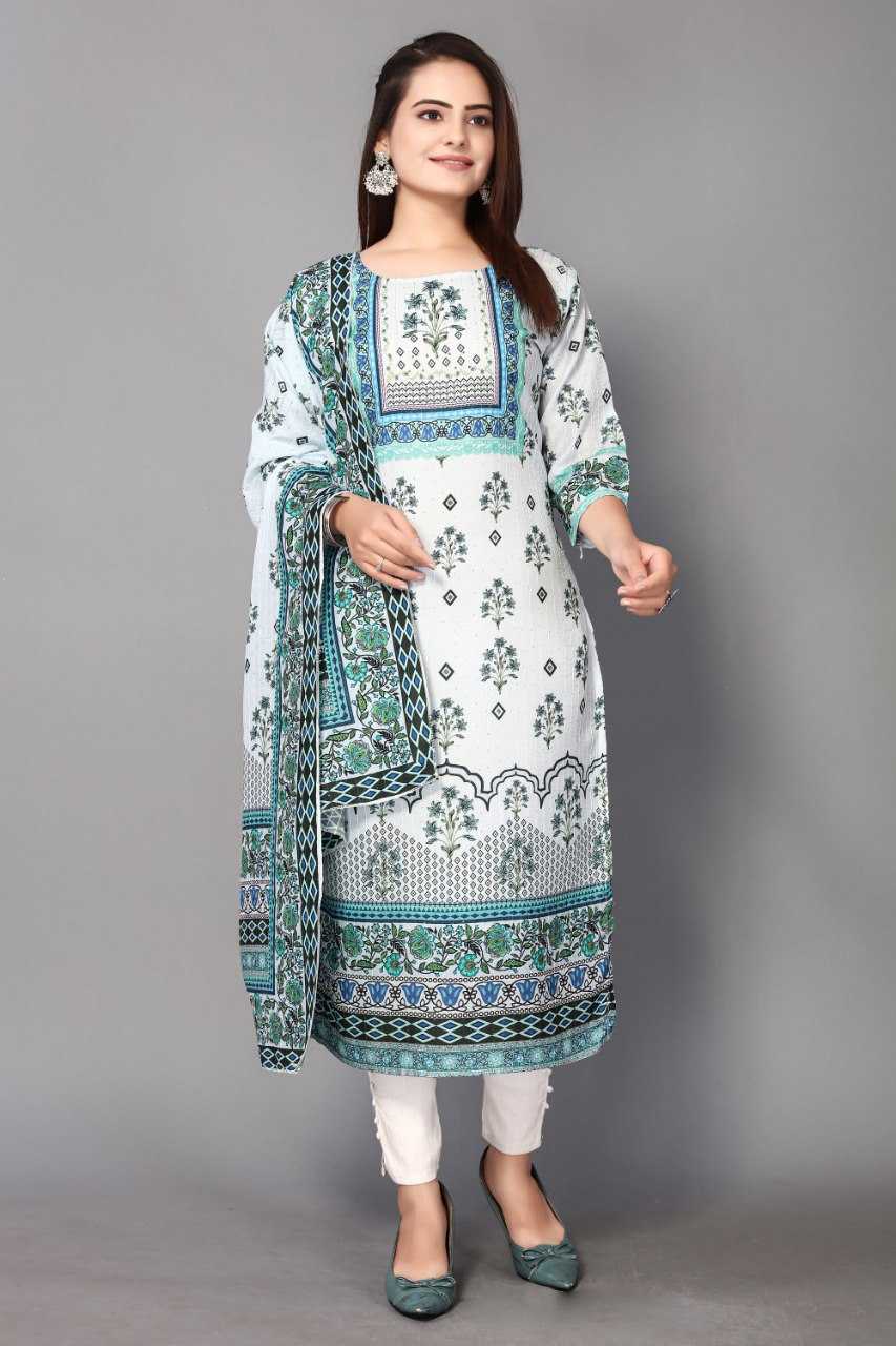 YNF MUSLIN KESH164 G63 SUITS & DRESSES WHOLESALE PRINTED LONG KURTI WHITE SALWAR SUITS MANUFACTURE - Deevit International