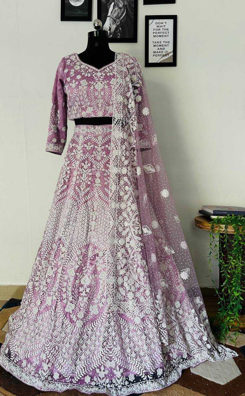 YNF NET RIN114 5054 LEHENGAS WHOLESALE DESIGNER WEDDING NET FANCY LEHENGAS MANUFACTURER