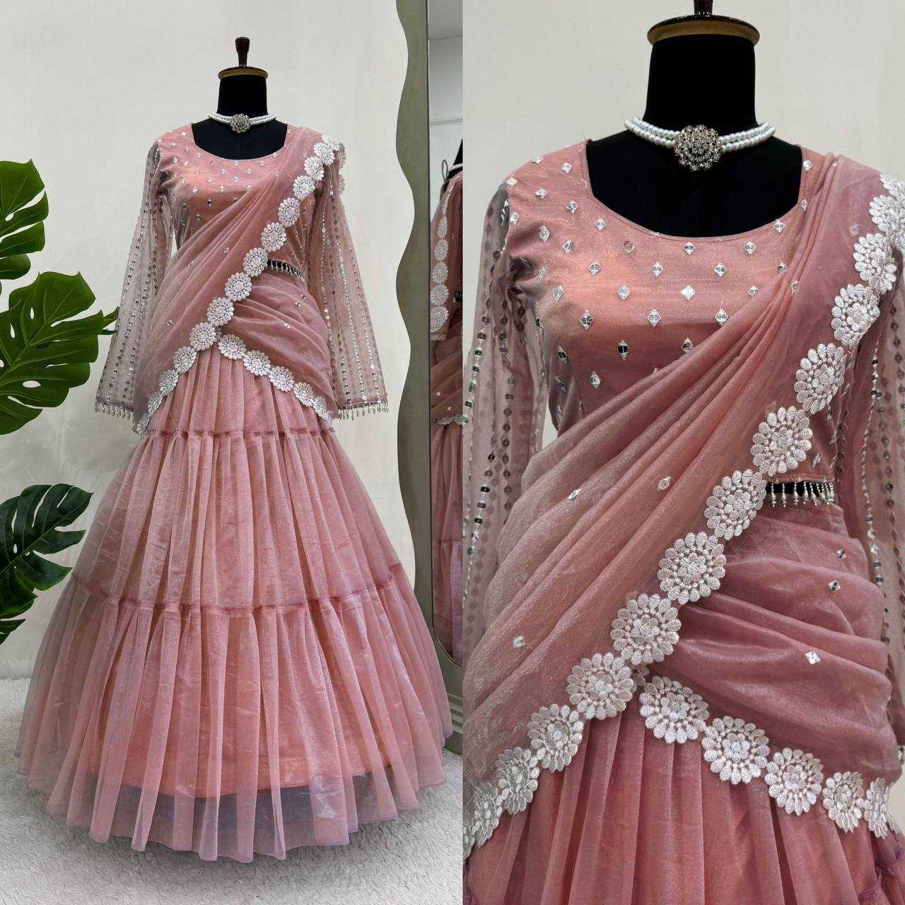 YNF ORGANZA RIN169 6474 LEHENGAS WHOLESALE DESIGNER AFTER PARTY OUTFITS SEQUINS LEHENGA WITH DUPTTA WEDDING LEHENGAS MANUFACTURER - Deevit International