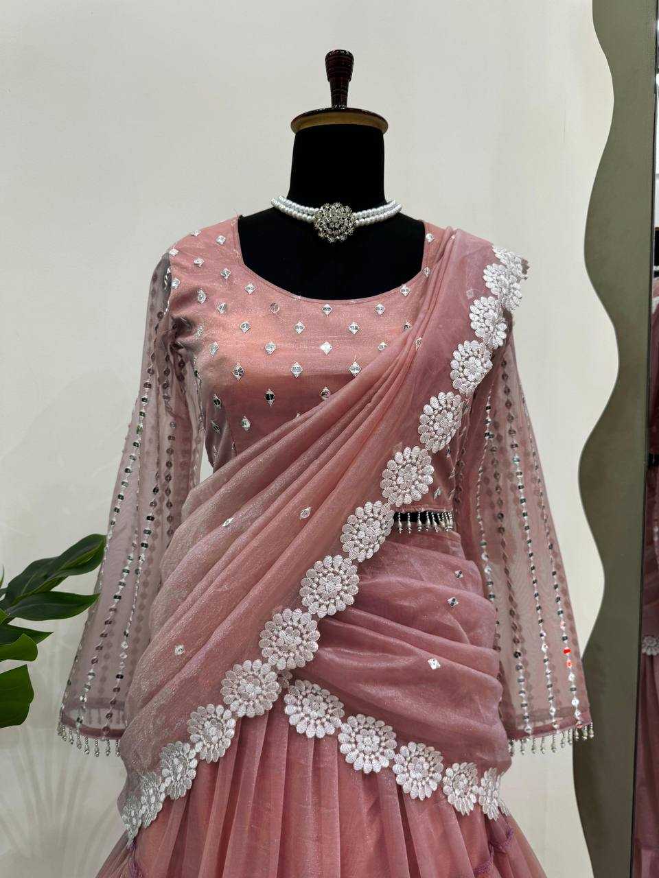 YNF ORGANZA RIN169 6474 LEHENGAS WHOLESALE DESIGNER AFTER PARTY OUTFITS SEQUINS LEHENGA WITH DUPTTA WEDDING LEHENGAS MANUFACTURER - Deevit International