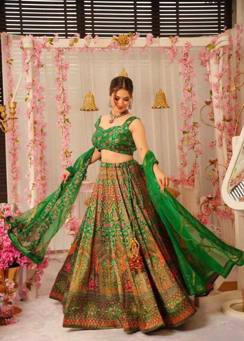 YNF ORGANZA SILK KESH154 258 LEHENGAS WHOLESALE FANCY SILK PRINTED LEHENGAS MANUFACTURER