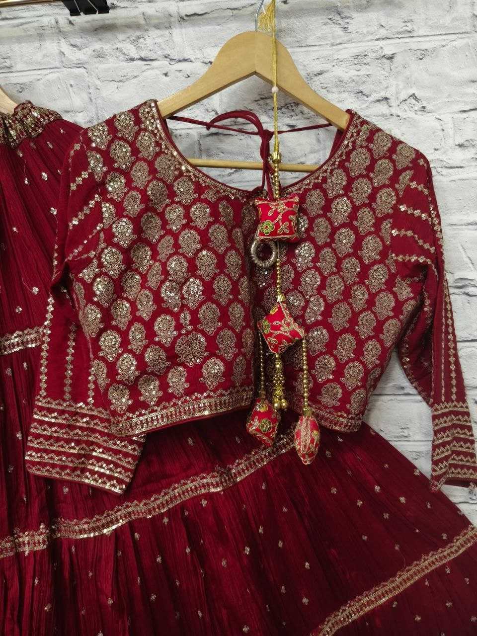 YNF SATIN SILK KESH179 AHB96 LEHENGAS WHOLESALE WEDDING SATIN SEQUINS MAROON LEHENGAS MANUFACTURER 4.8/5 Reviews On 