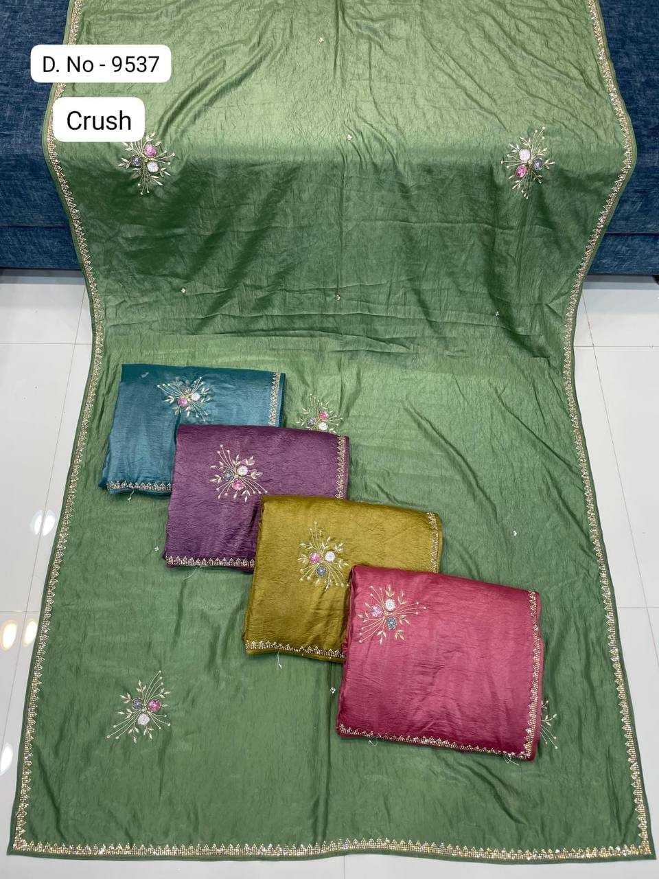 YNF SILK CRUSH KESH114 9537 SAREES WHOLESALE BUTTA STONE WORK SILK ZARI SAREES MANUFACTURER - Deevit International