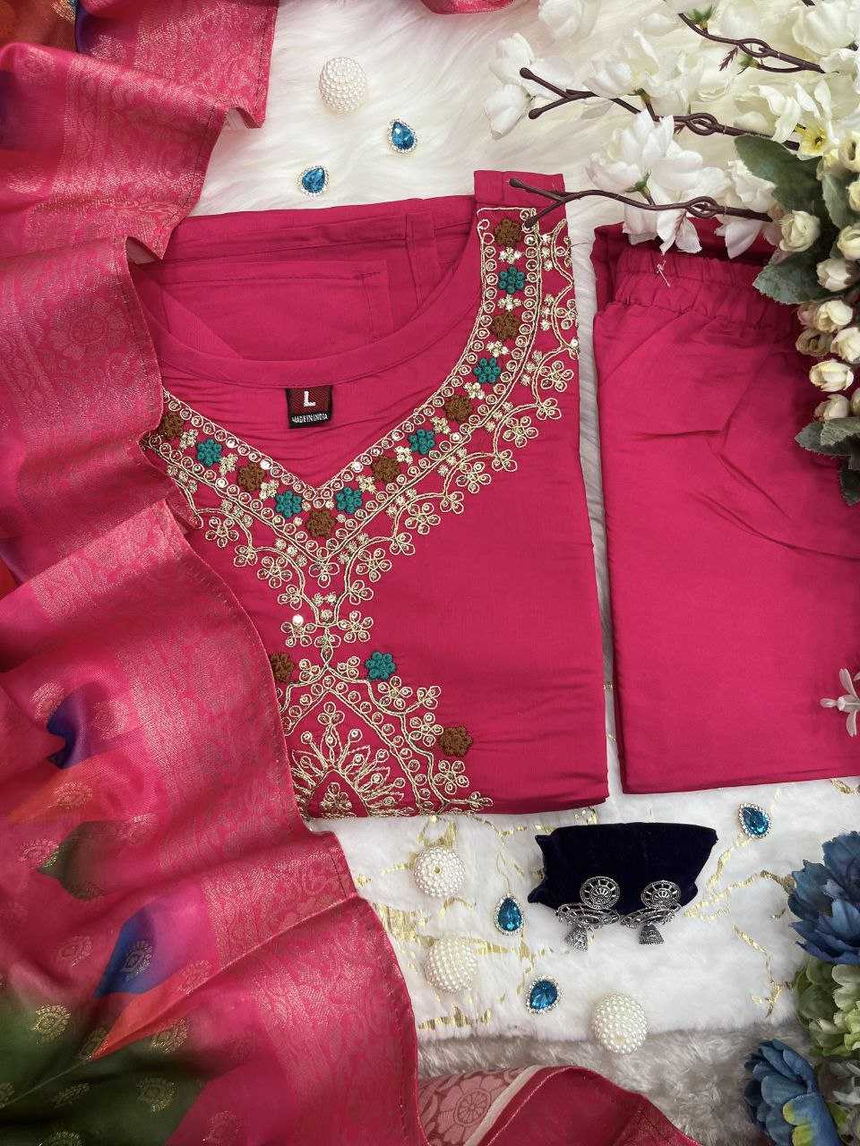 YNF SILK KESH209 BHC15 SUITS & DRESSES WHOLESALE EMBROIDERY LADIES SILK PINK SALWAR MANUFACTURER