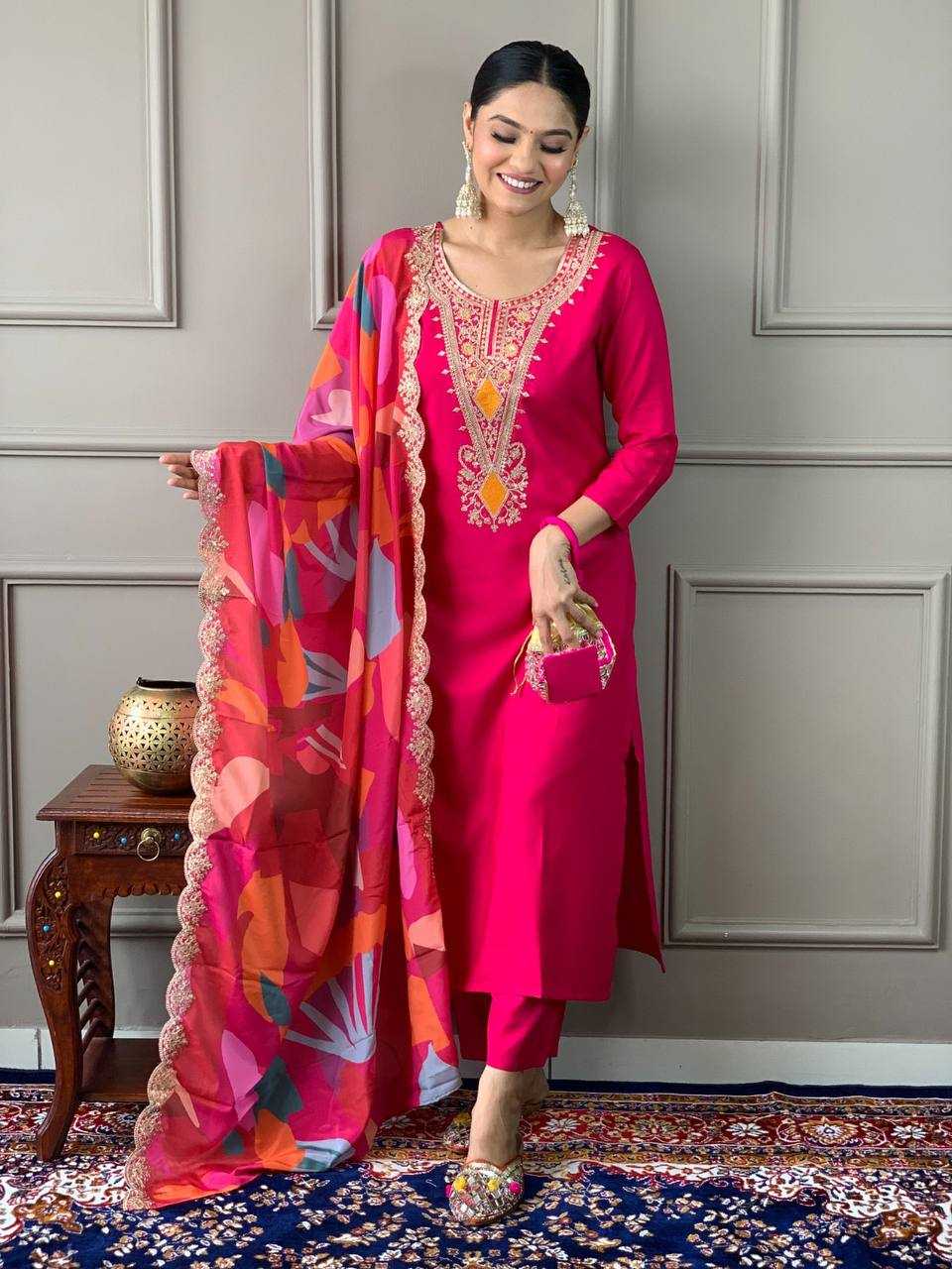 YNF SILK RIN200 546 SUITS & DRESSES WHOLESALE SILK LONG KURTI PINK SALWAR SUITS MANUFACTURE - Deevit International