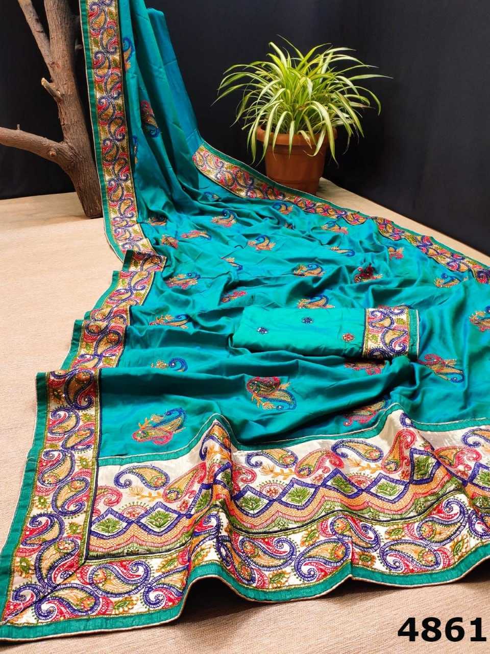 YNF SOFT SILK KESH114 4861 SILK SAREES WHOLESALE DESIGNER SILK SOFT SILK EMBROIDERED SILK SAREES MANUFACTURER - Deevit International