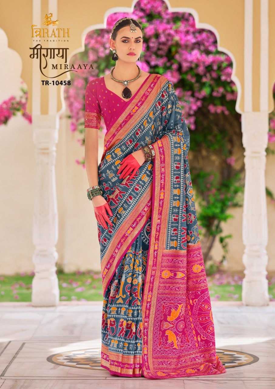 YNF SOFT SILK TRIRATH KESH235 MIRAAYA CLOTHING BRANDS WHOLESALE SAREES MANUFACTURER - Deevit International