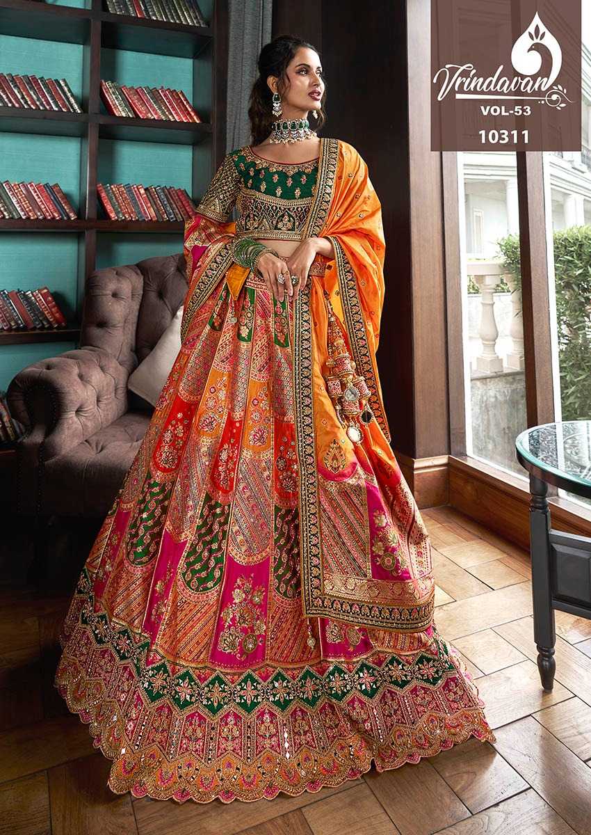 YNF SOFT SILK VRINDAVAR KESH235 VOL 53 CLOTHING BRANDS WHOLESALE LEHENGA MANUFACTURER - Deevit International