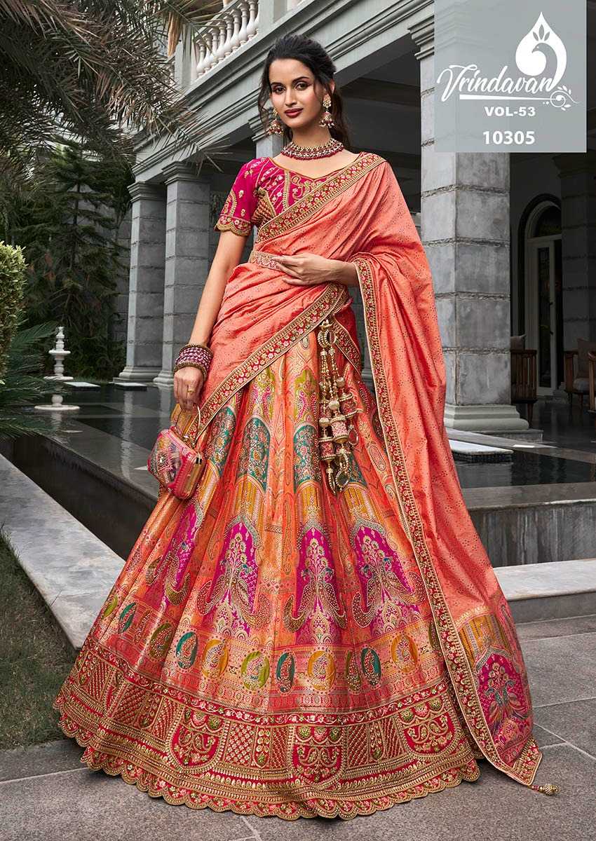 YNF SOFT SILK VRINDAVAR KESH235 VOL 53 CLOTHING BRANDS WHOLESALE LEHENGA MANUFACTURER - Deevit International