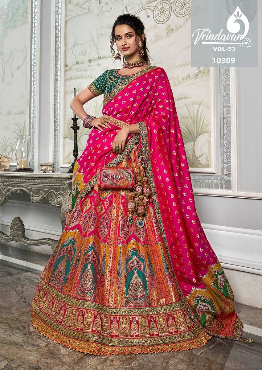 YNF SOFT SILK VRINDAVAR KESH235 VOL 53 CLOTHING BRANDS WHOLESALE LEHENGA MANUFACTURER - Deevit International