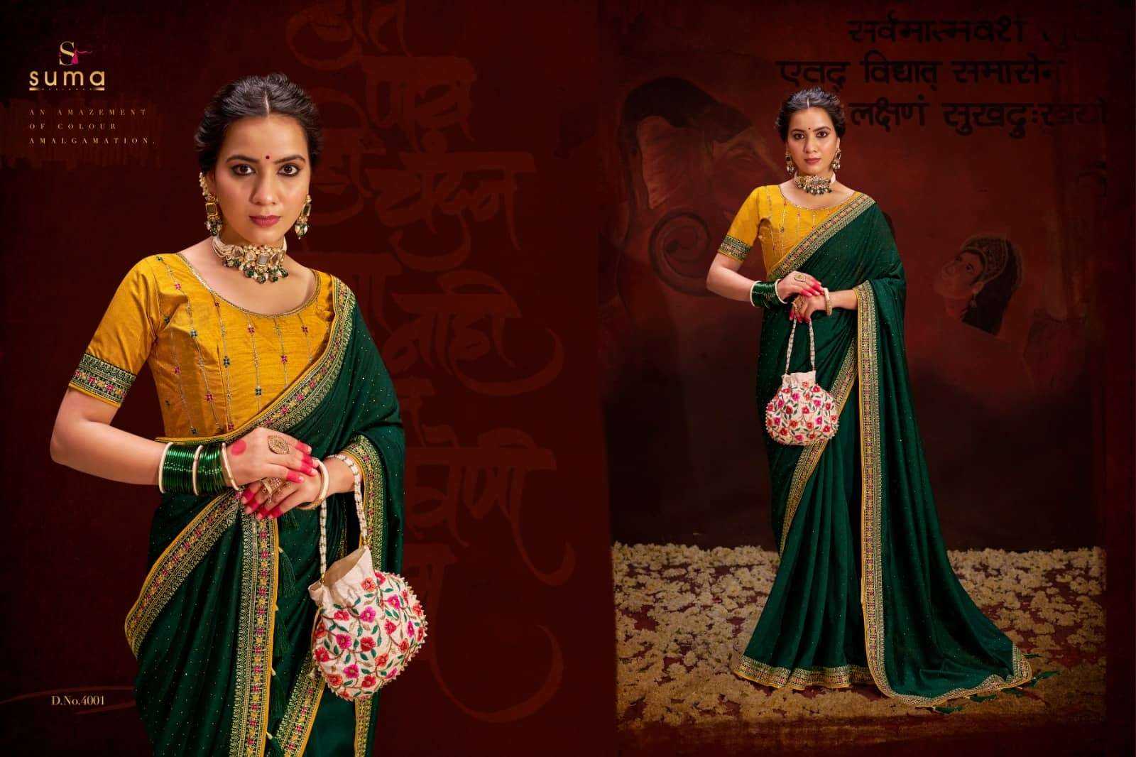 YNF VICHITRA SILK SUMA KESH235 4000 SERIES CLOTHING BRANDS WHOLESALE SAREES MANUFACTURER - Deevit International