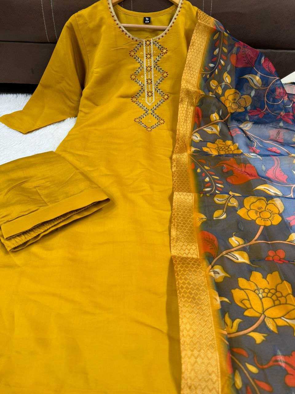 YNF VISCOSE CHANDERI KESH214 273 SUITS & DRESSES WHOLESALE CHANDERI LONG KURTI YELLOW SALWAR SUITS MANUFACTURER