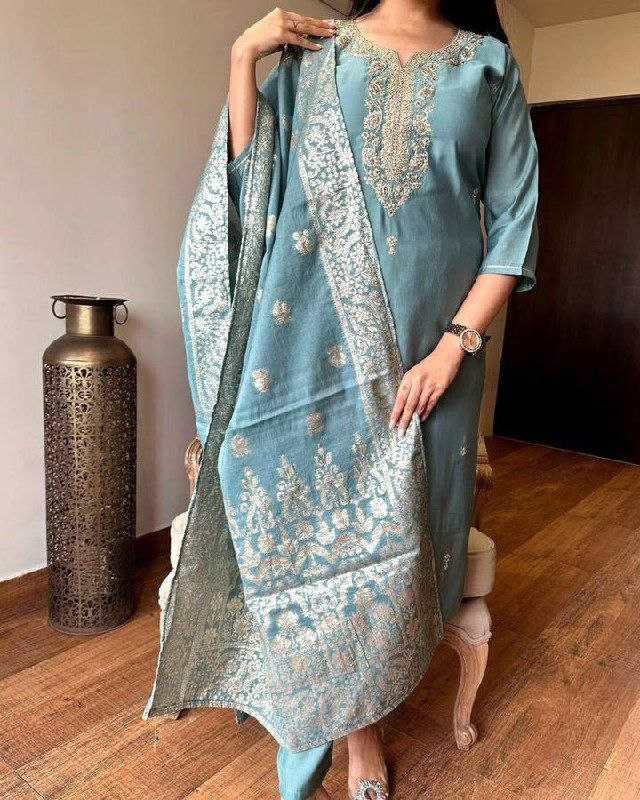 YNF VISCOSE CHANDERI RIN174 SAKSHI SUITS & DRESSES WHOLESALE EMBROPIDERY CHANDERI LONG KURTI SUITS MANUFACTURE - Deevit International